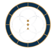 Logo de la combinación de la flor de Ikigai, los centro de diseño humano y las 12 casas astrológicas
